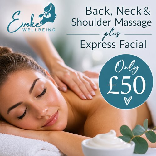 Back Neck and Shoulder Massage PLUS express Facial